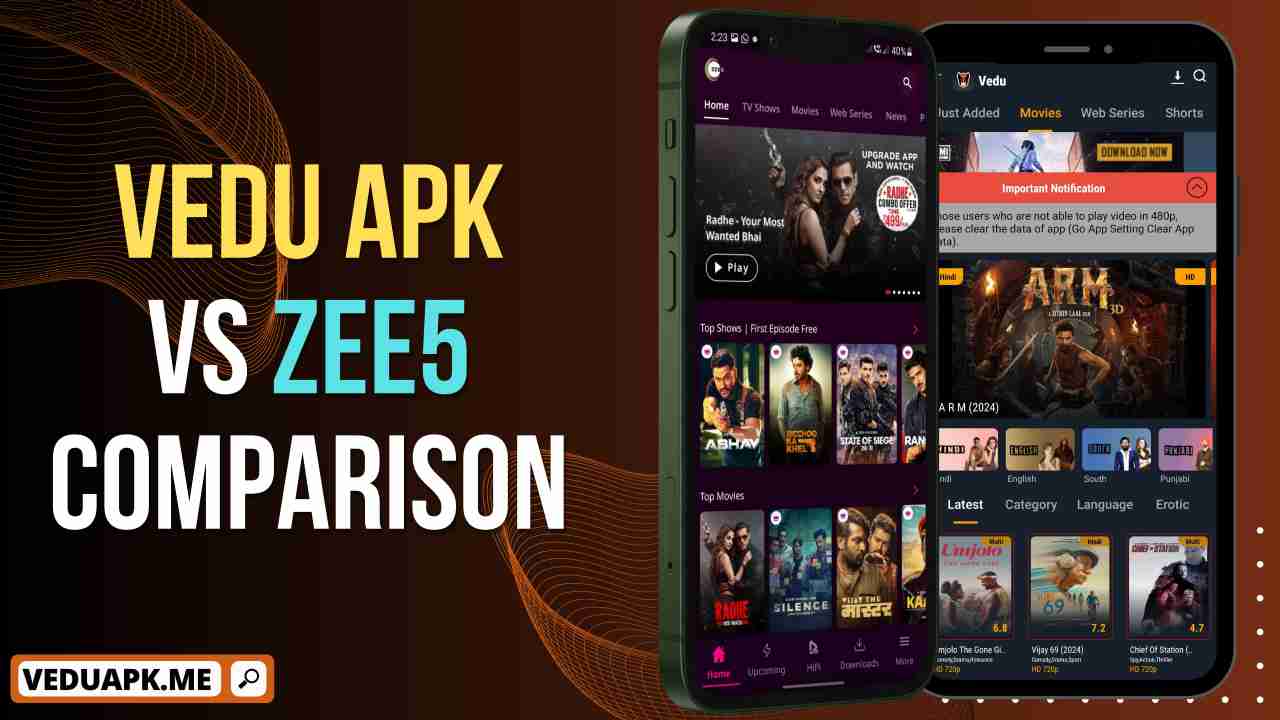 Vedu APK Vs Zee5 Comparison